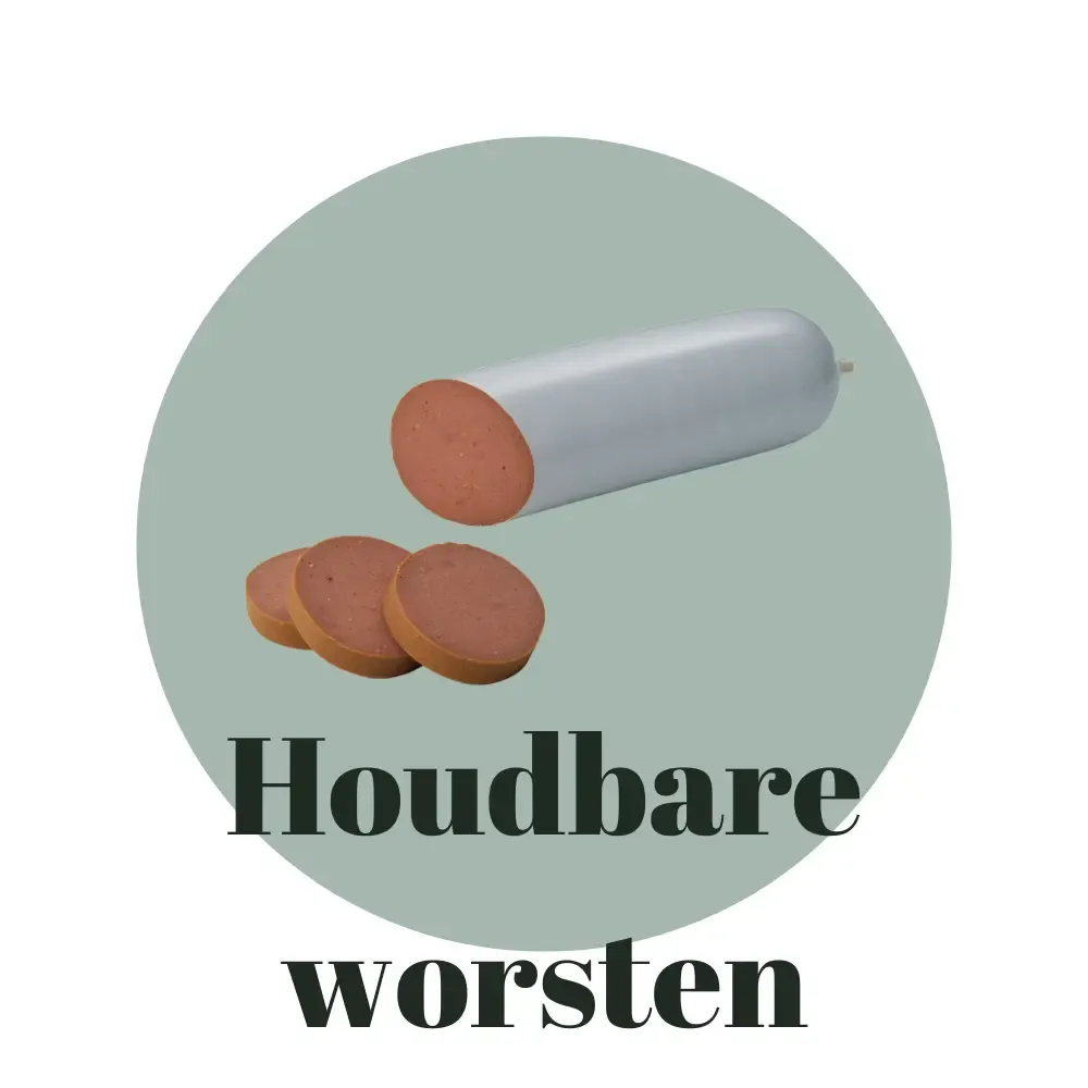 Houdbare worst van Tammenga Diervoeders, heel en in plakken