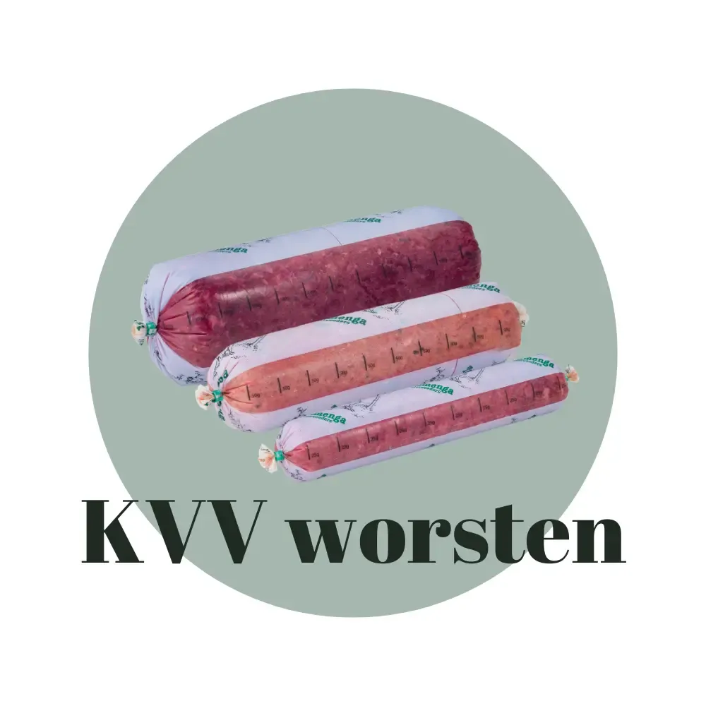 KVV-worsten van Tammenga Diervoeders in drie formaten